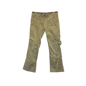 Vintage Y2K EDC by Esprit Cargo Pants Olive  33x 29.5 Low Rise Flare Utility